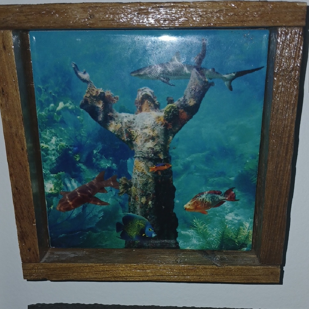 Underwater Statue Framed Art